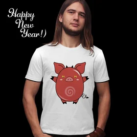 Прикольные футболки: огненная свинка